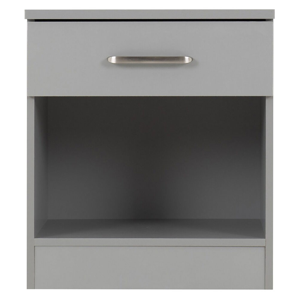 Delrion Wooden Bedroom Furniture Set with 2 Doors 5 Drawers in Light Grey