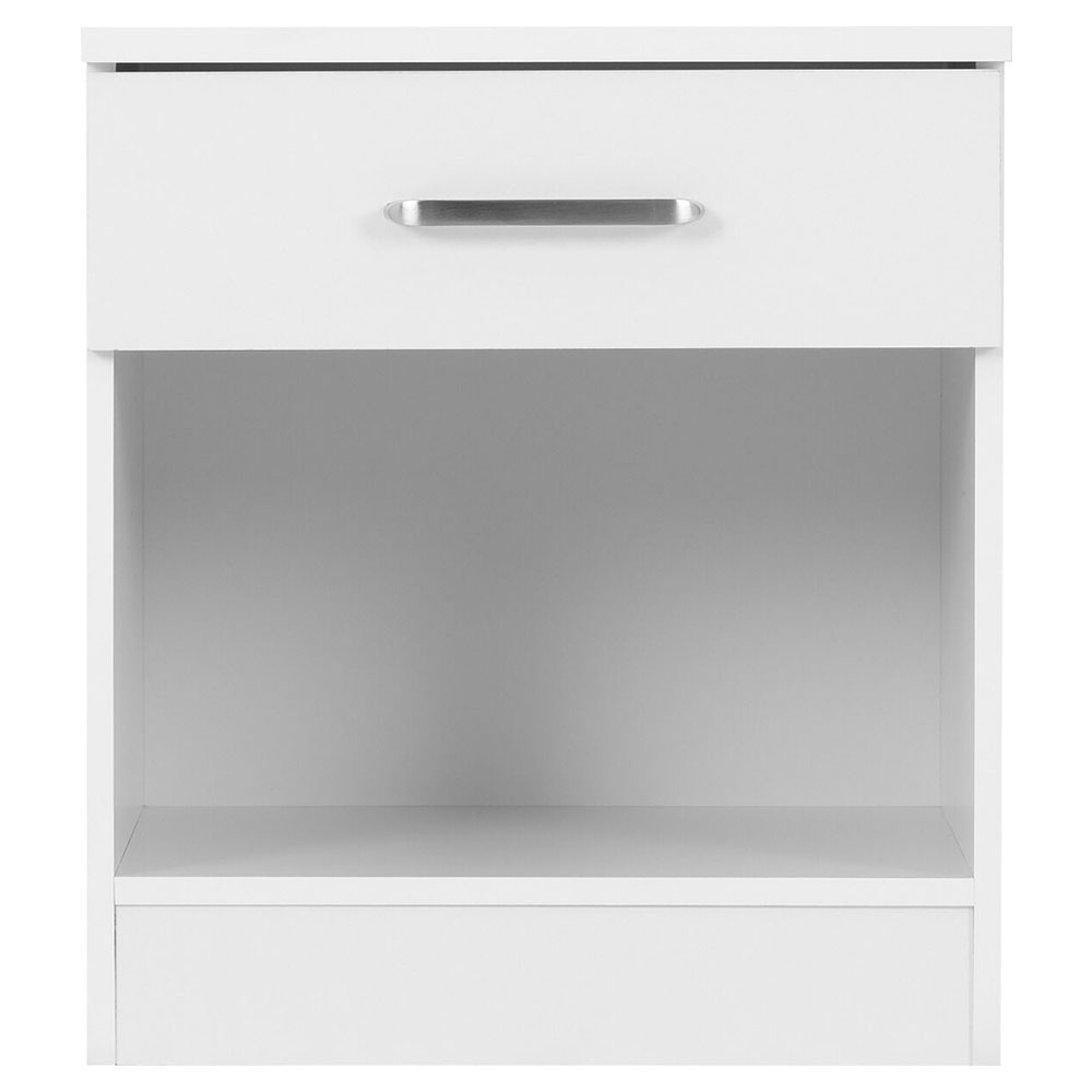 Delrion Wooden Bedroom Furniture Set with 2 Doors 5 Drawers in White