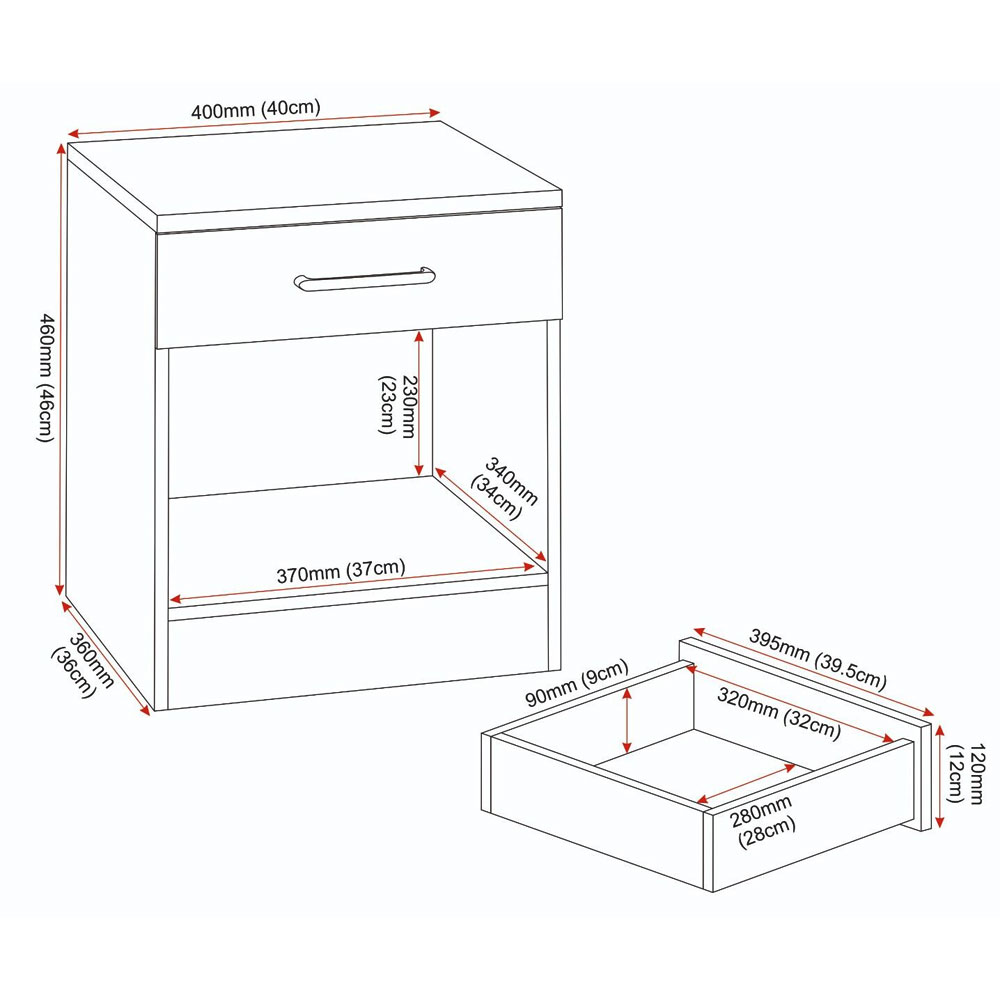 Delrion Wooden Bedroom Furniture Set with 2 Doors 5 Drawers in White