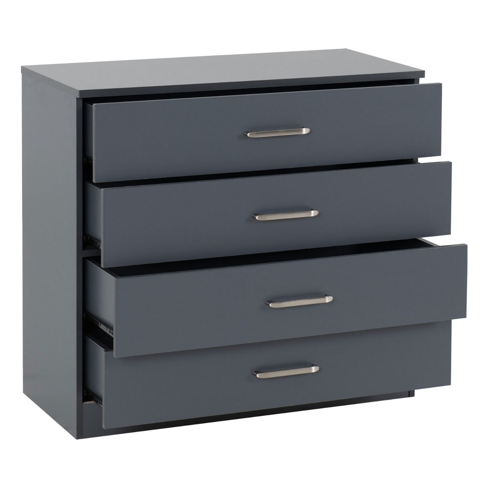Delrion Wooden Bedroom Furniture Set with 2 Doors 10 Drawers in Dark Grey