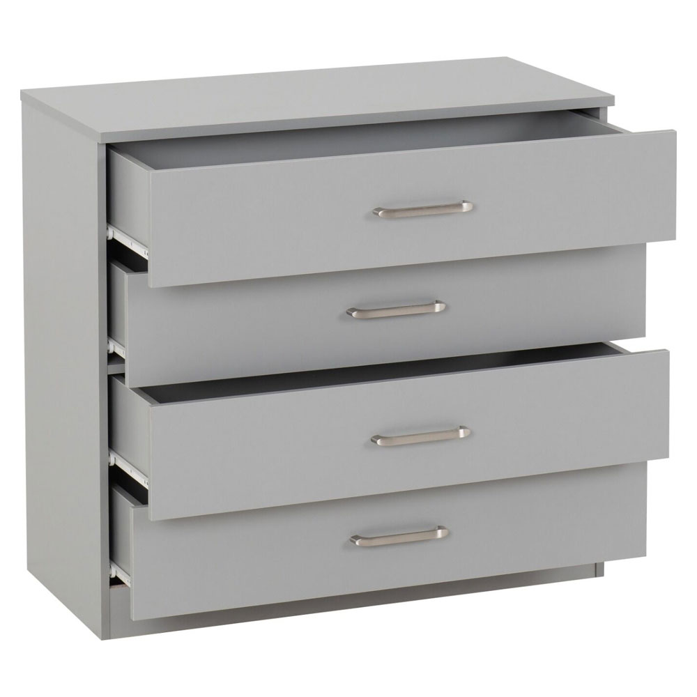 Delrion Wooden Bedroom Furniture Set with 2 Doors 10 Drawers in Light Grey