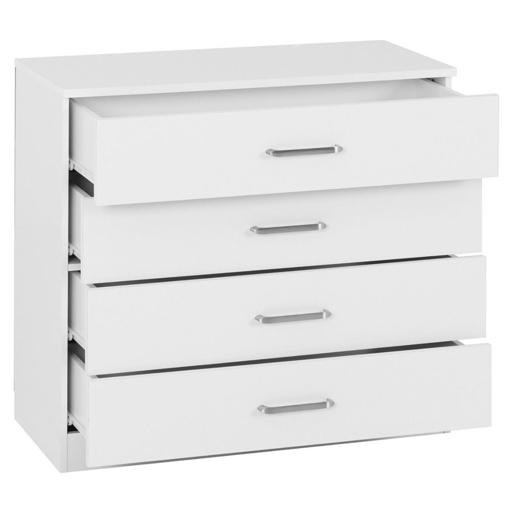 Delrion Wooden Bedroom Furniture Set with 2 Doors 10 Drawers in White