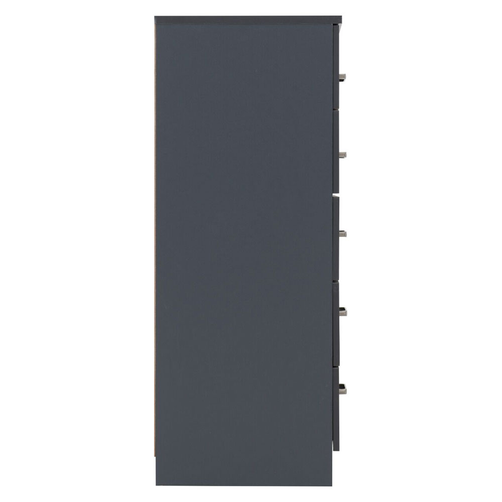Delrion Wooden Chest Of 5 Drawers in Dark Grey