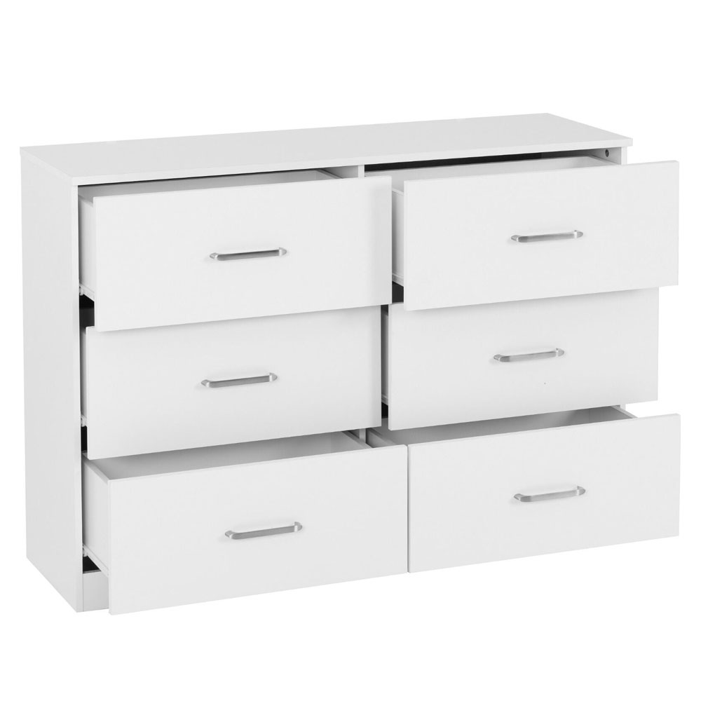Delrion Wooden Chest Of 6 Drawers in White