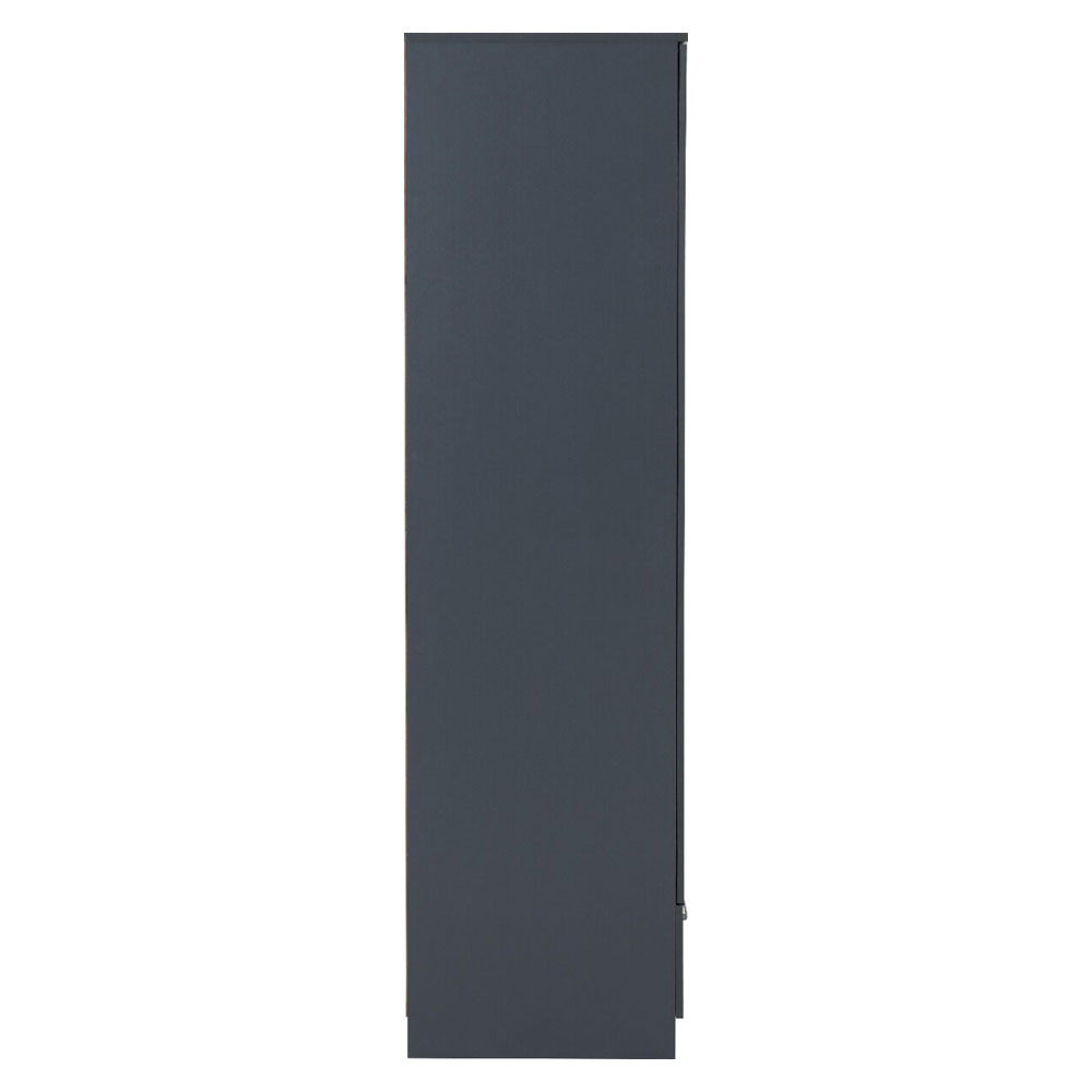 Delrion Wooden Wardrobe with 1 Glass Door 1 Drawer in Dark Grey