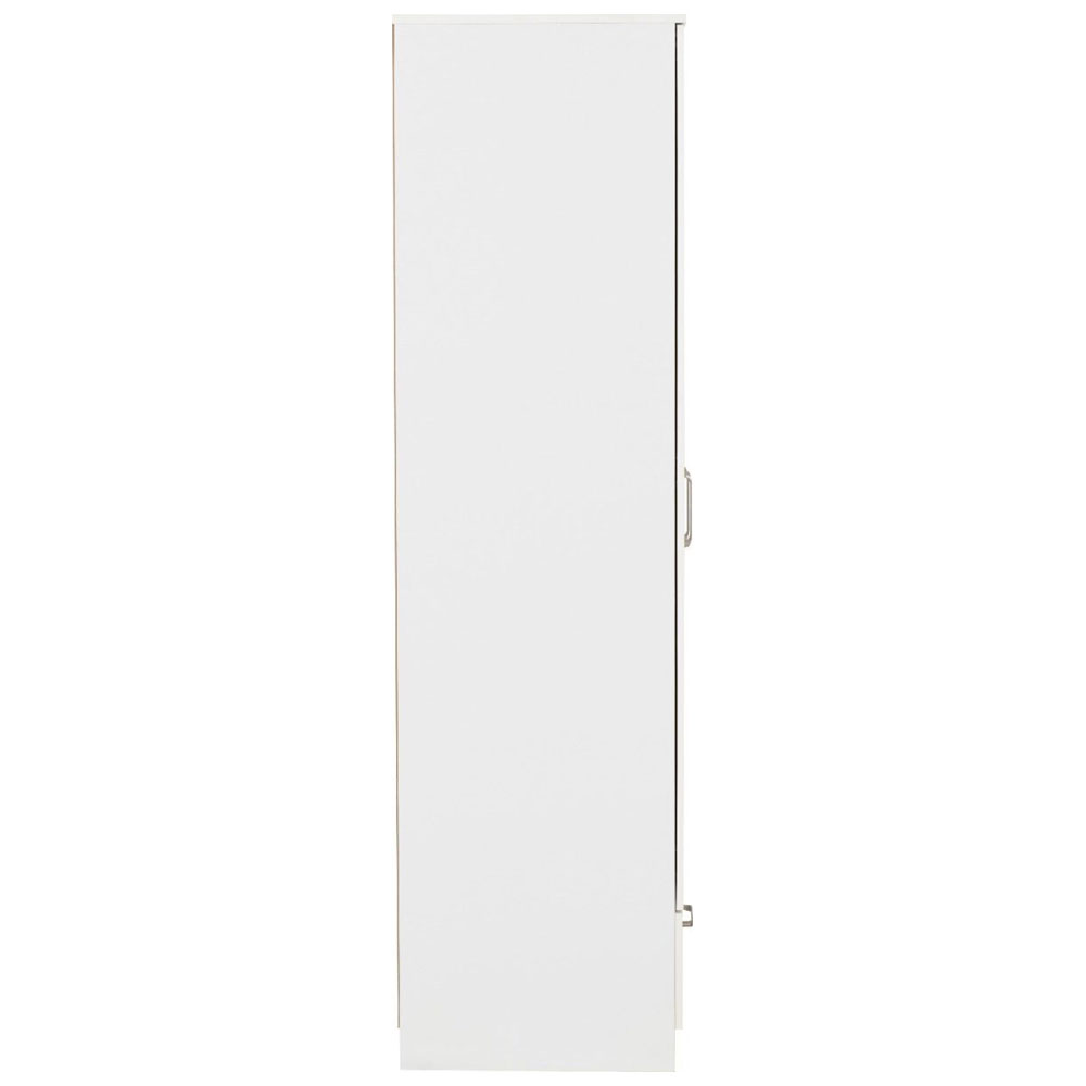 Delrion Wooden Wardrobe with 1 Glass Door 1 Drawer in White