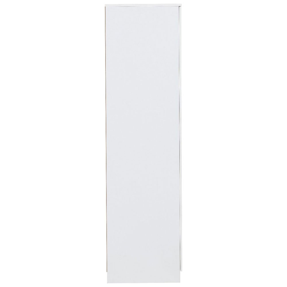 Delrion Wooden Wardrobe with 1 Glass Door 2 Drawers in White