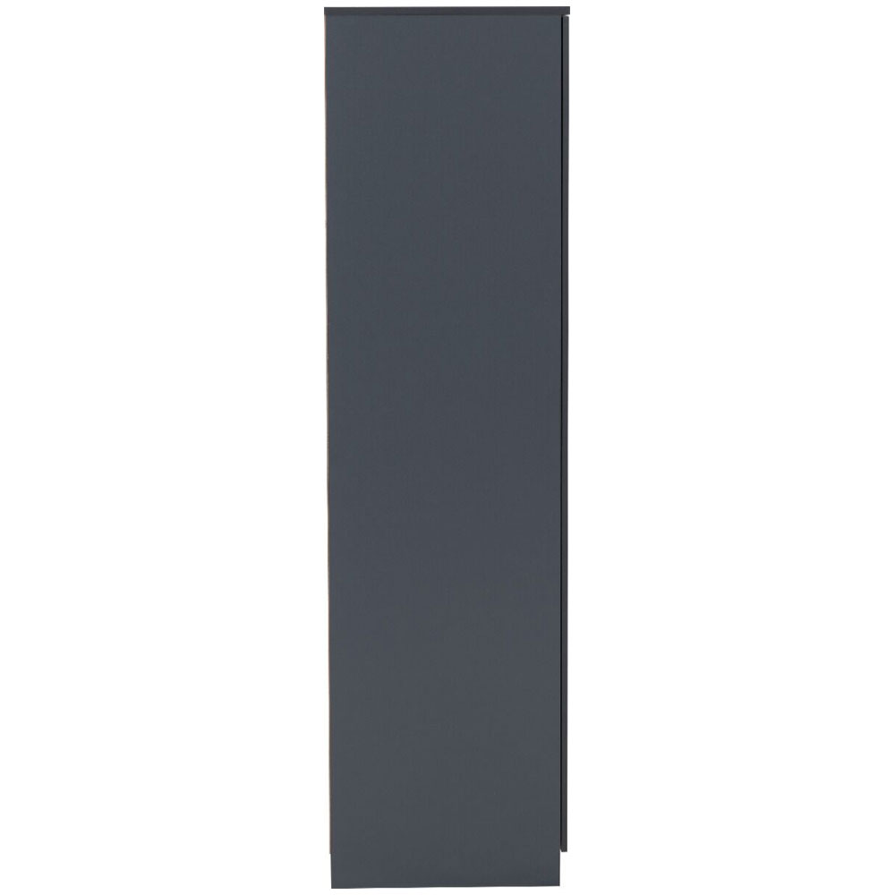 Delrion Wooden Wardrobe with 2 Doors in Dark Grey