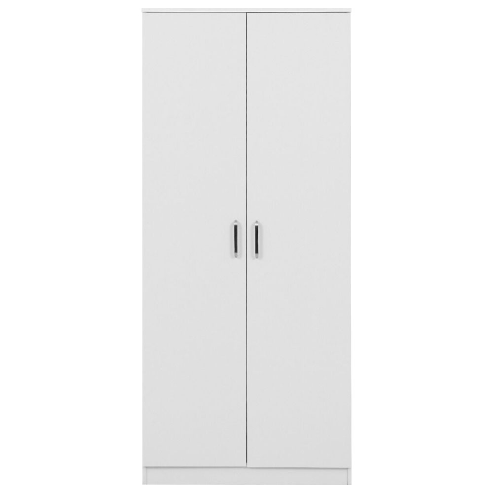Delrion Wooden Wardrobe with 2 Doors in White