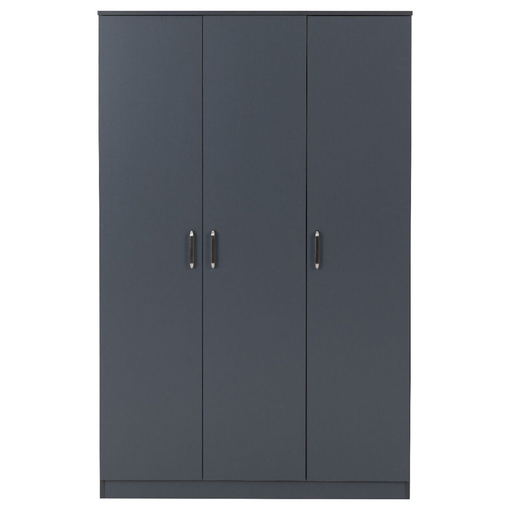 Delrion Wooden Bedroom Furniture Set with 3 Doors 10 Drawers in Dark Grey