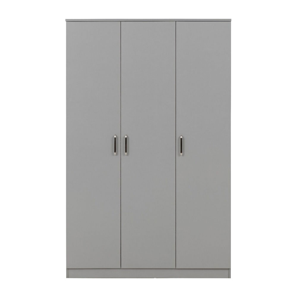 Delrion Wooden Bedroom Furniture Set with 3 Doors 10 Drawers in Light Grey