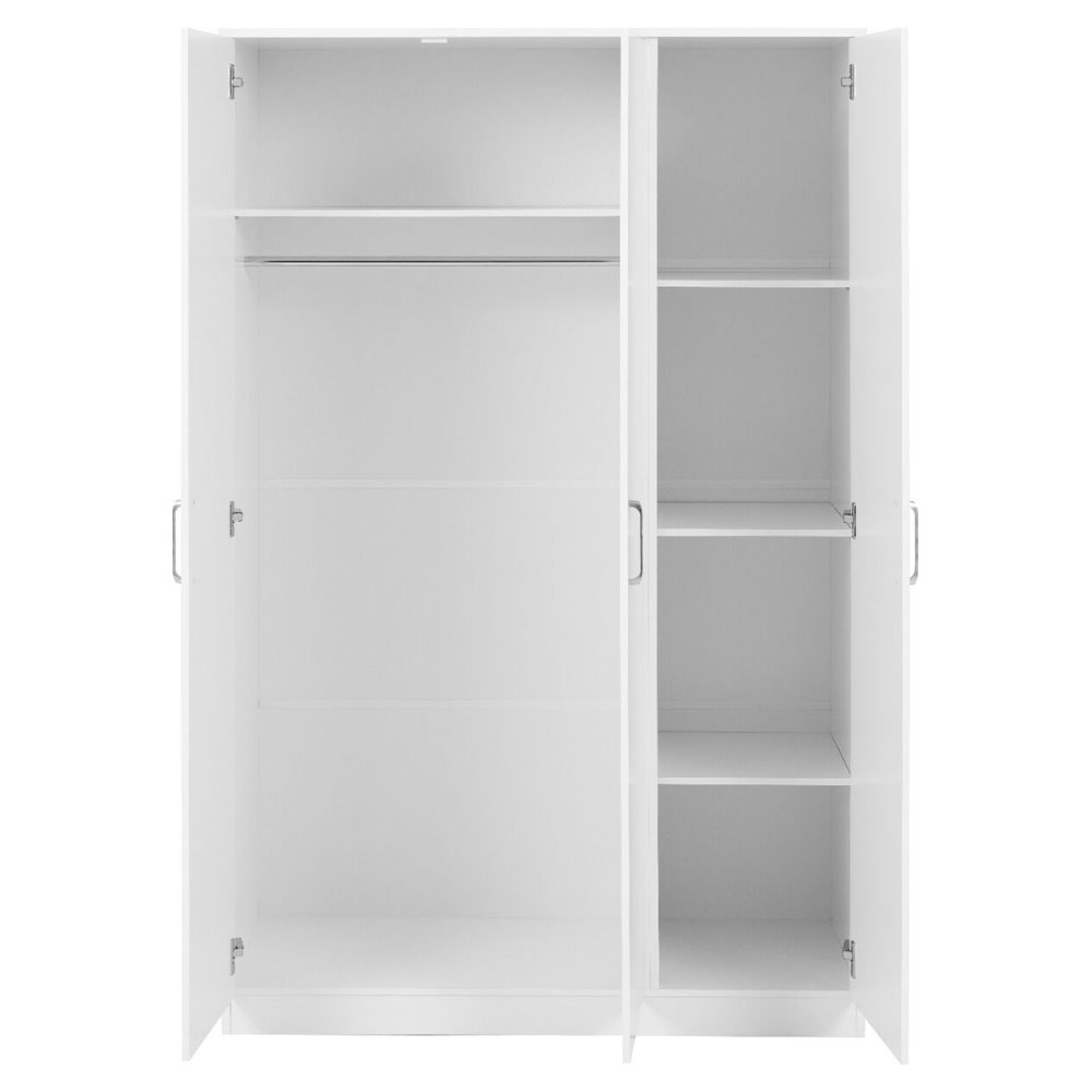 Delrion Wooden Bedroom Furniture Set with 3 Doors 10 Drawers in White