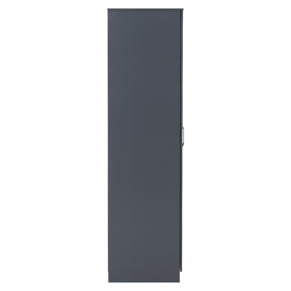 Delrion Wooden Wardrobe with 4 Doors in Dark Grey