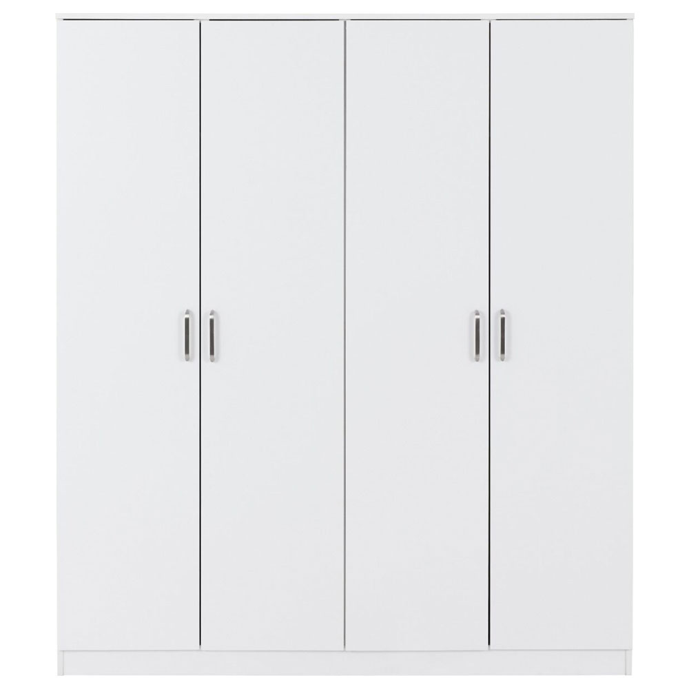 Delrion Wooden Wardrobe with 4 Doors in White