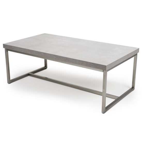 Photo of Delta rectangle coffee table with brushed steel base