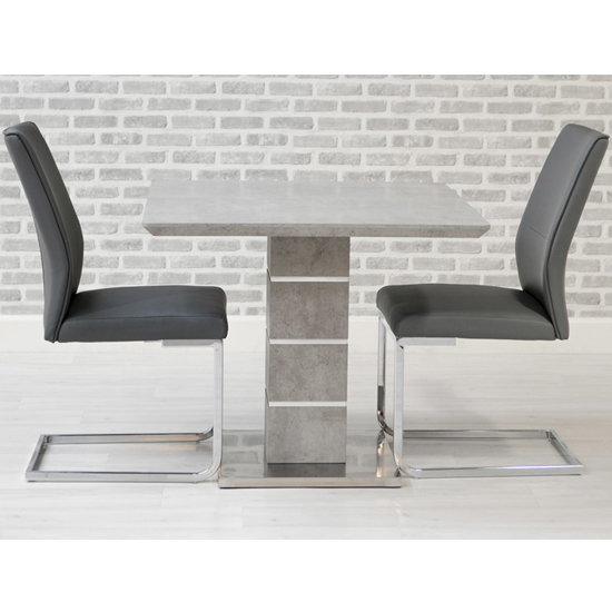 Photo of Delta square dining set with 2 grey seattle chairs