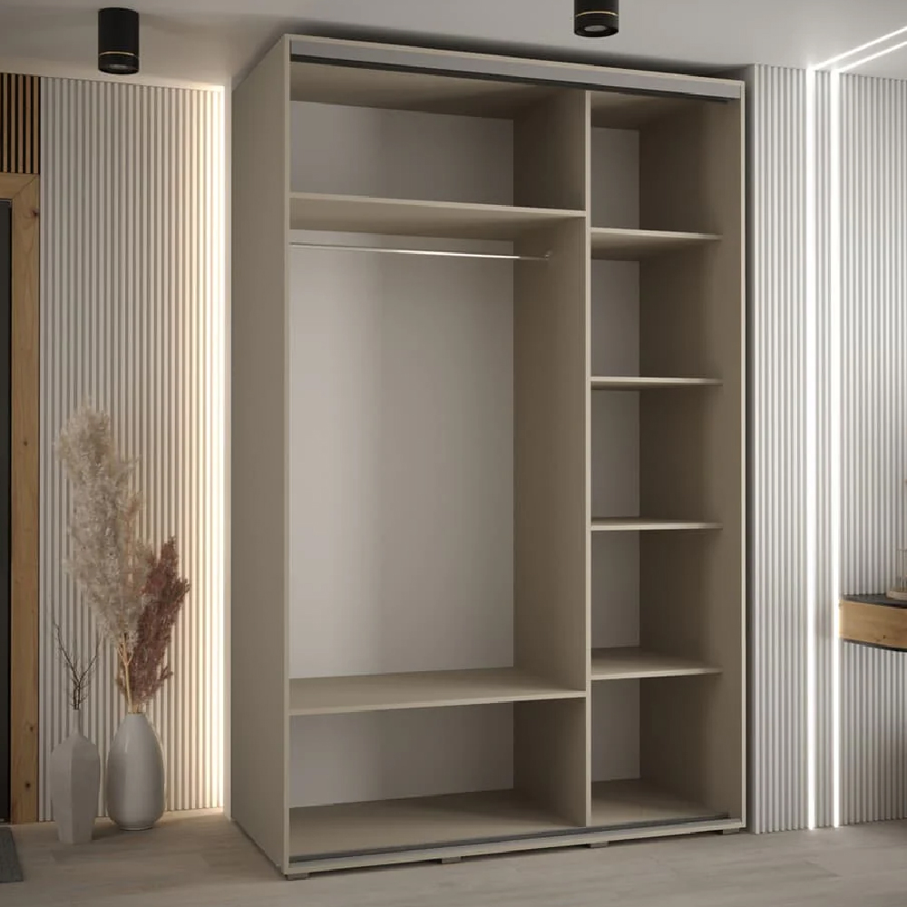Delta Wooden Wardrobe With 3 Sliding Doors In Cashmere