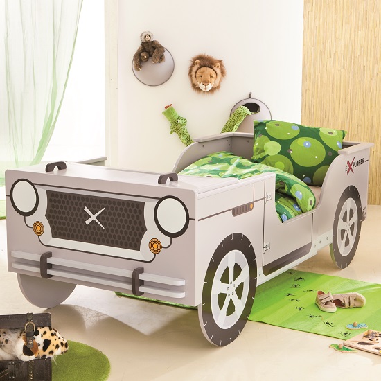 Delta Boys Childrens Car Bed In Grey 28523 Furniture in