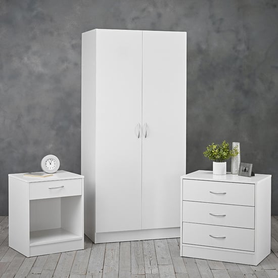 Photo of Deltas wooden bedroom furniture set in white