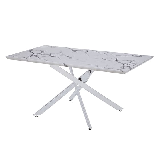 Deltino High Gloss Dining Table In Diva Marble Effect_1