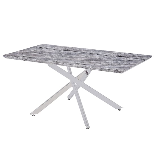 Read more about Deltino high gloss dining table in melange marble effect