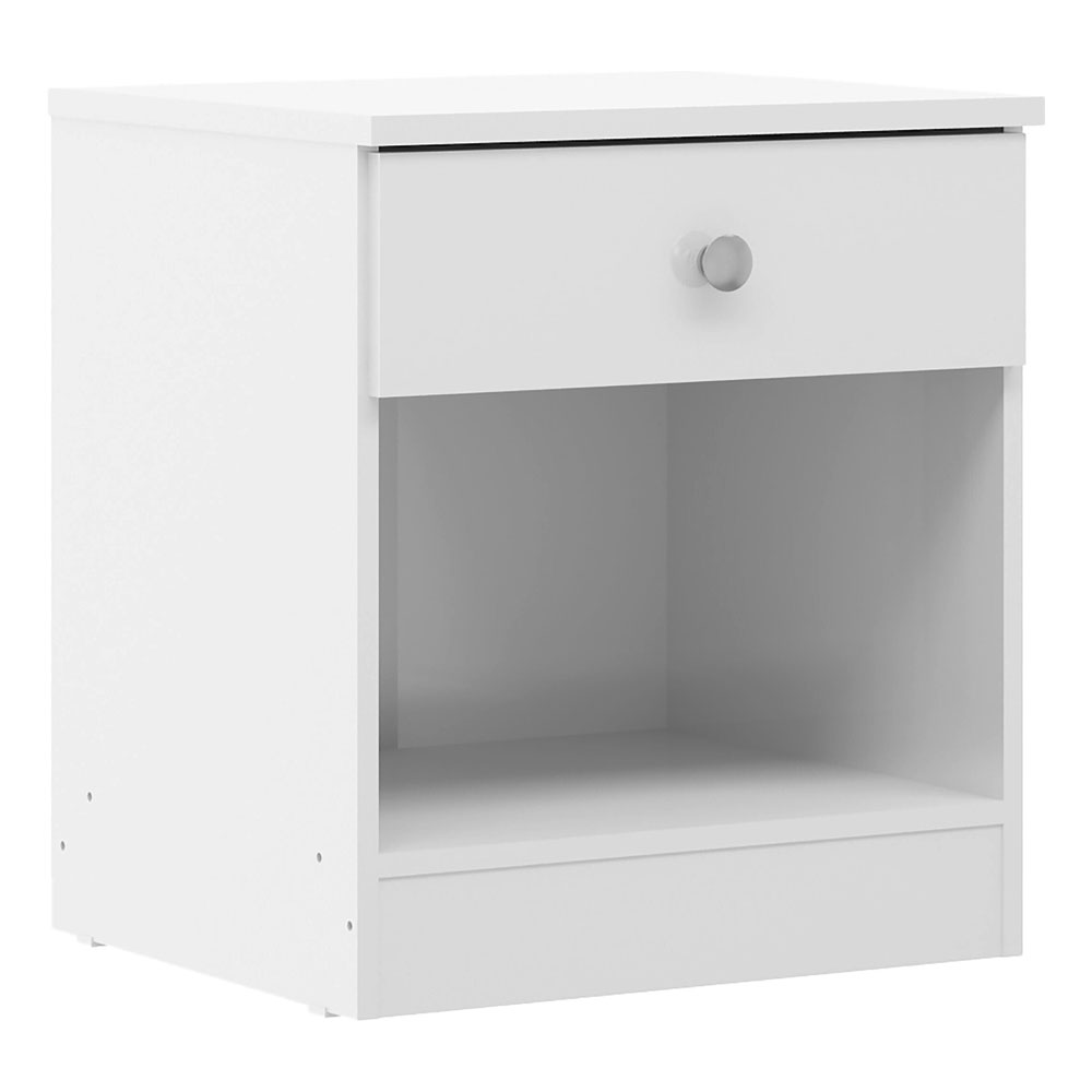 Delvian High Gloss Effect Bedside Cabinet in White