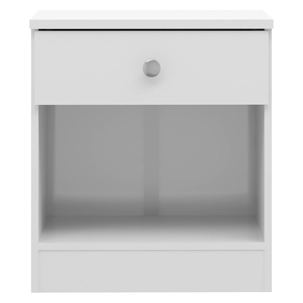 Delvian High Gloss Effect Bedside Cabinet in White