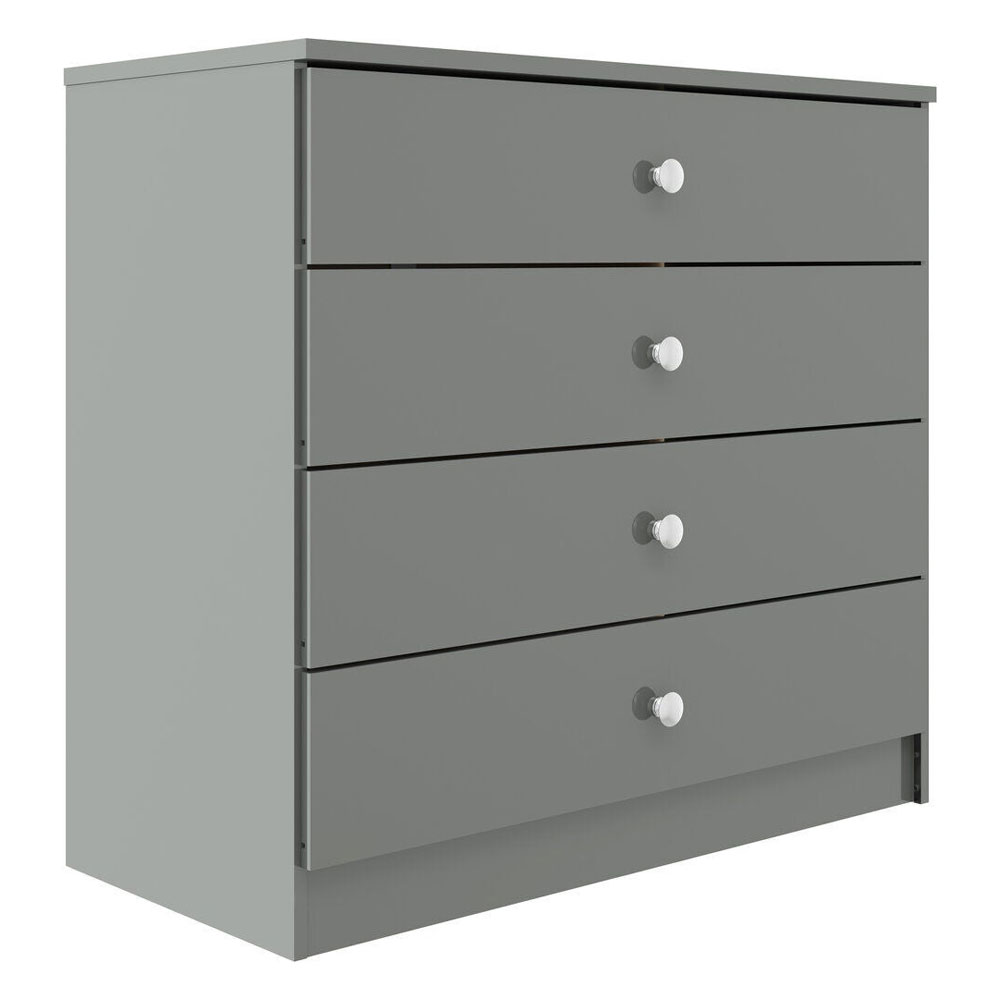Delvian High Gloss Effect Chest Of 4 Drawers in Grey