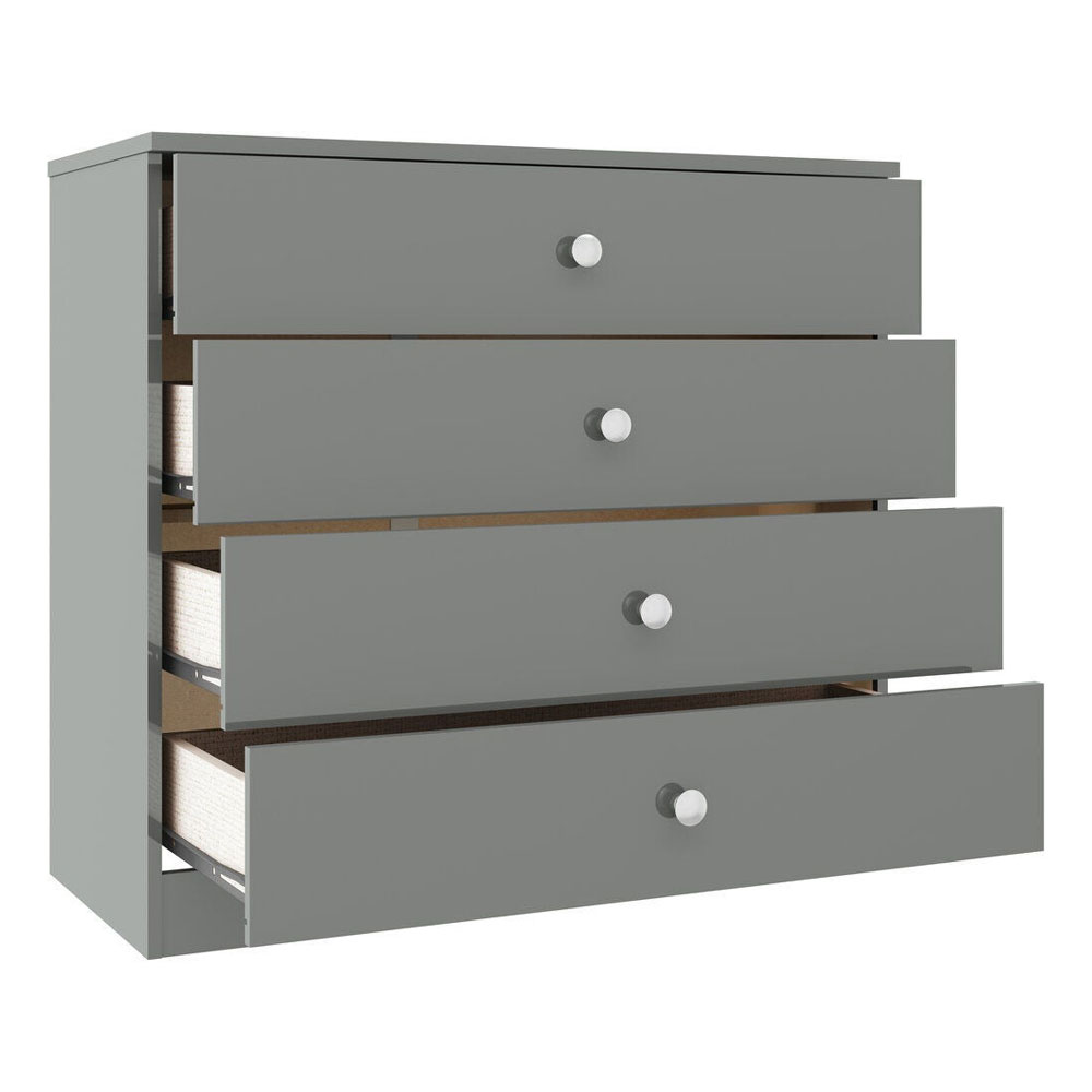 Delvian High Gloss Effect Chest Of 4 Drawers in Grey