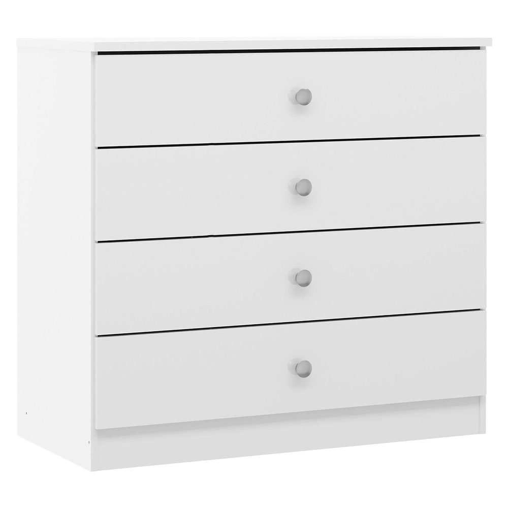 Delvian High Gloss Effect Chest Of 4 Drawers in White