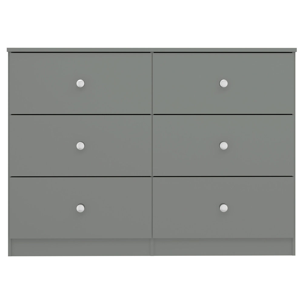 Delvian High Gloss Effect Chest Of 6 Drawers in Grey