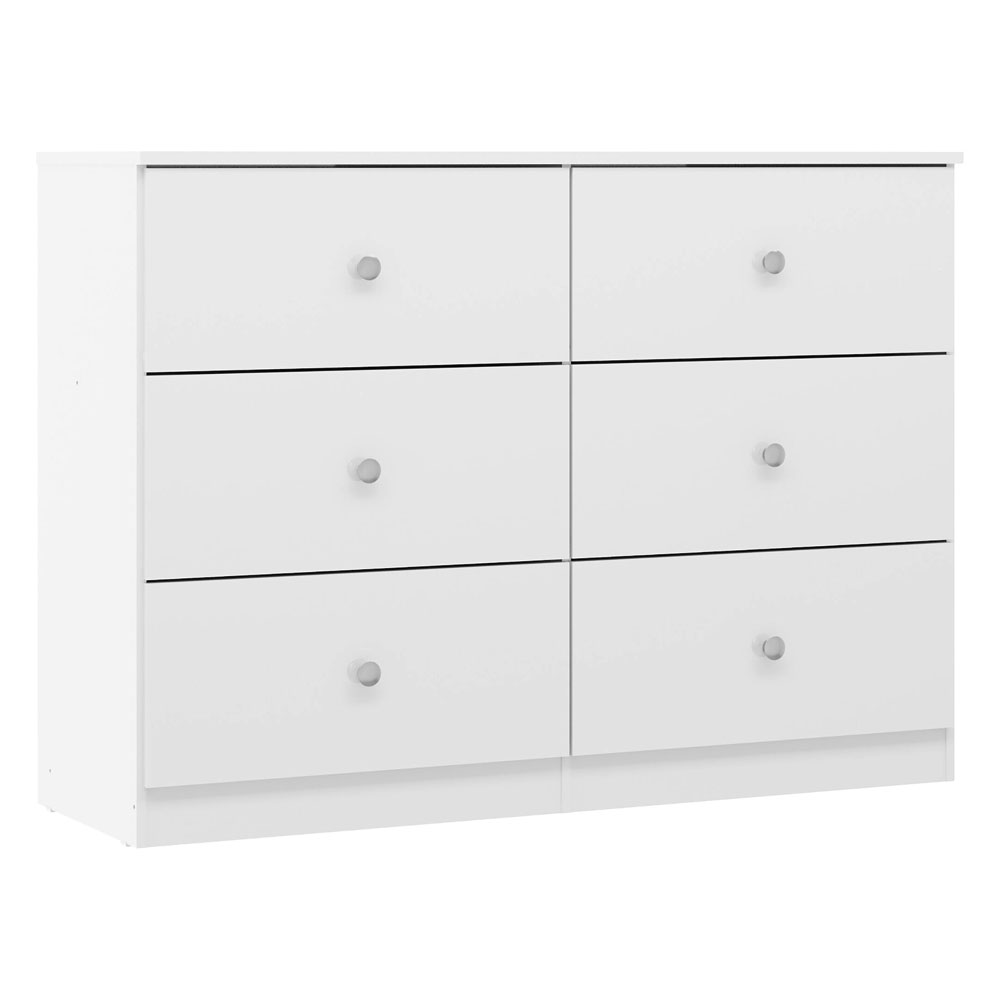 Delvian High Gloss Effect Chest Of 6 Drawers in White