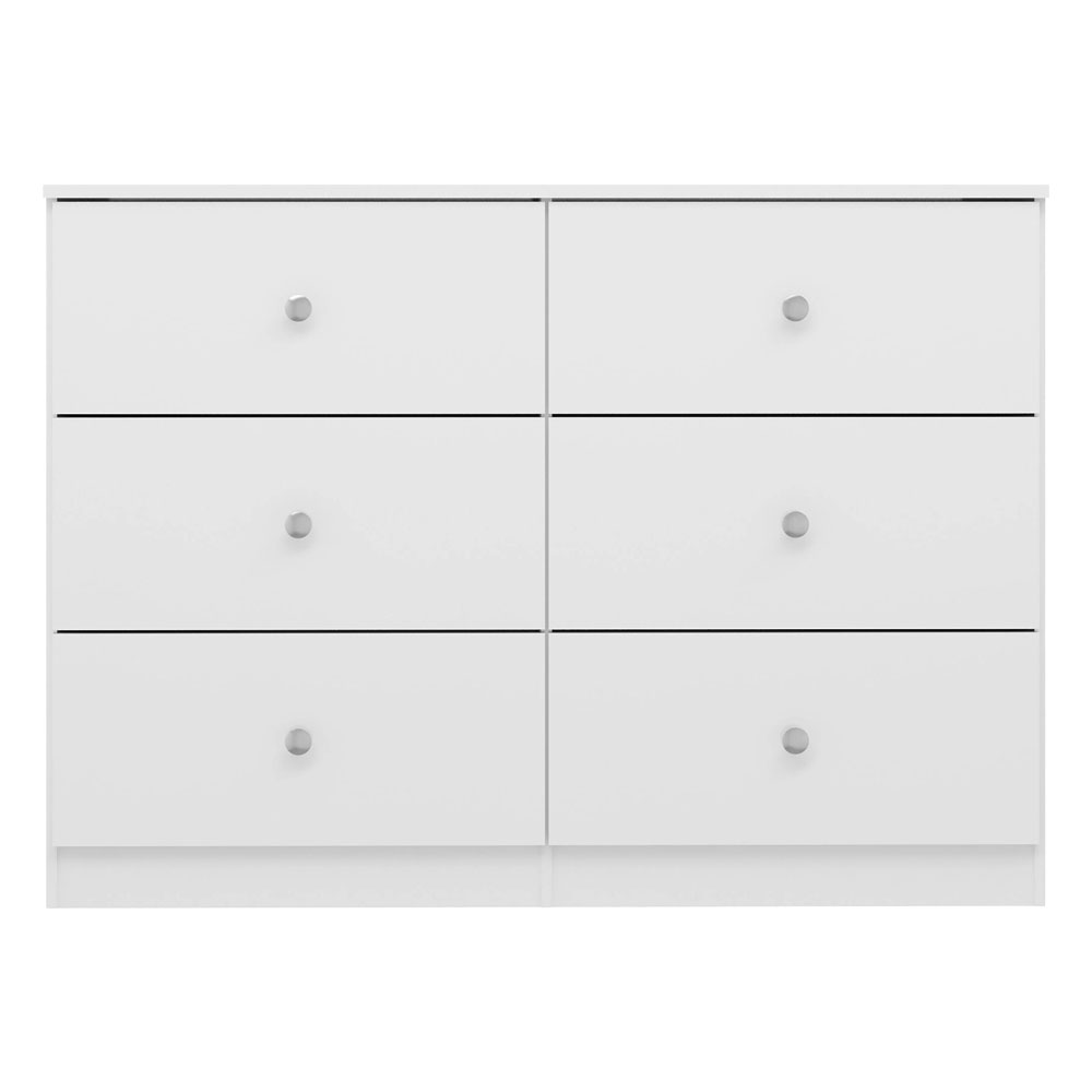 Delvian High Gloss Effect Chest Of 6 Drawers in White
