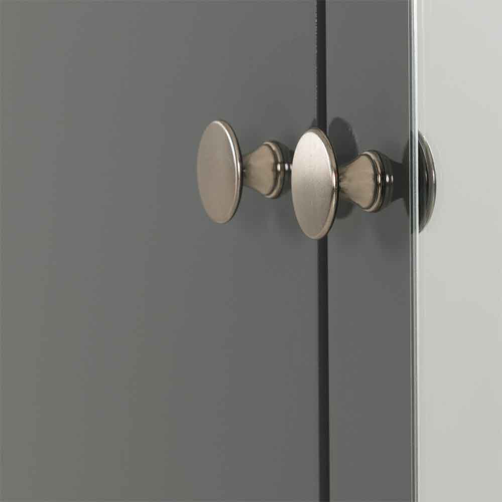 Delvian High Gloss Wardrobe With 2 Doors and 1 Drawer In Grey