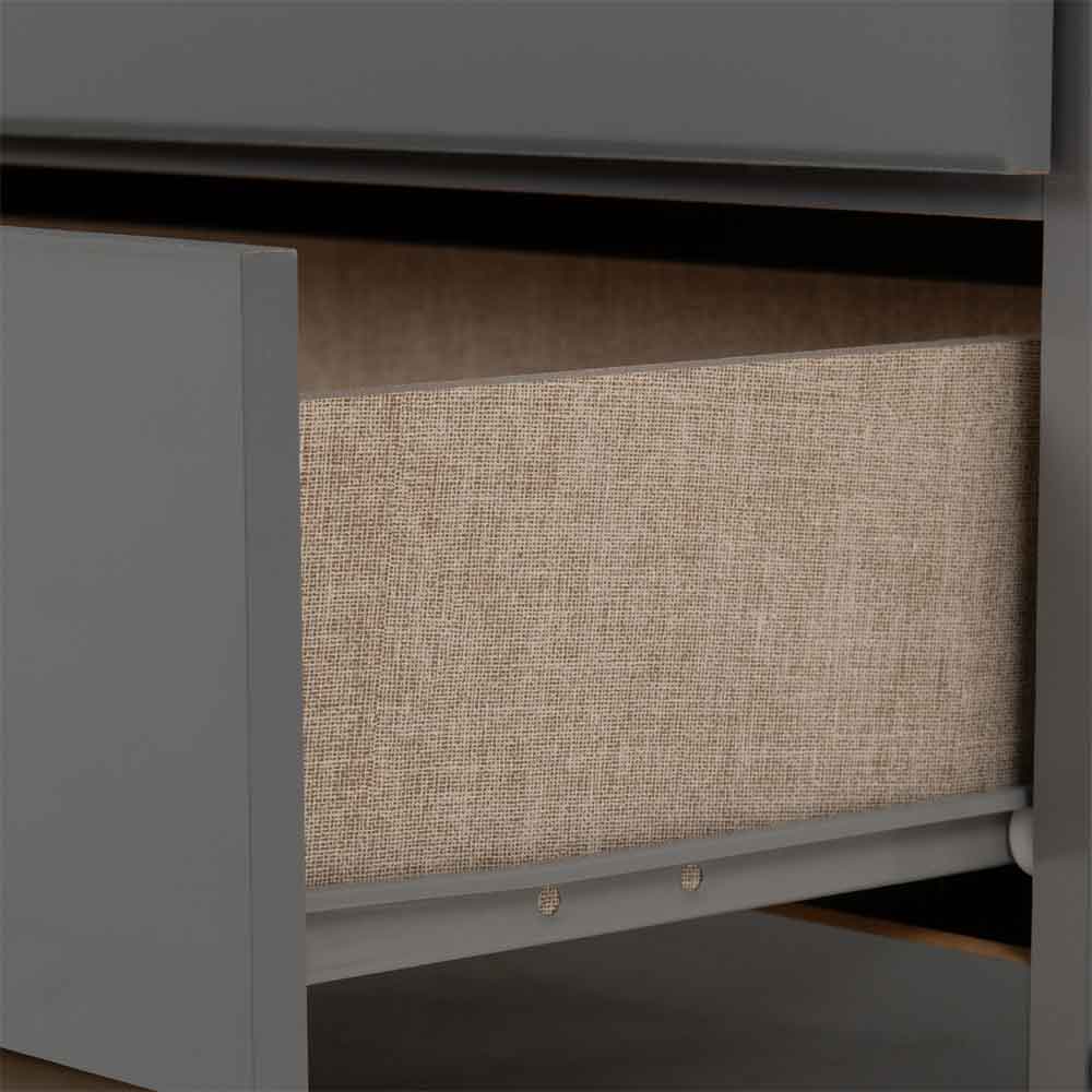 Delvian High Gloss Wardrobe With 2 Doors and 1 Drawer In Grey