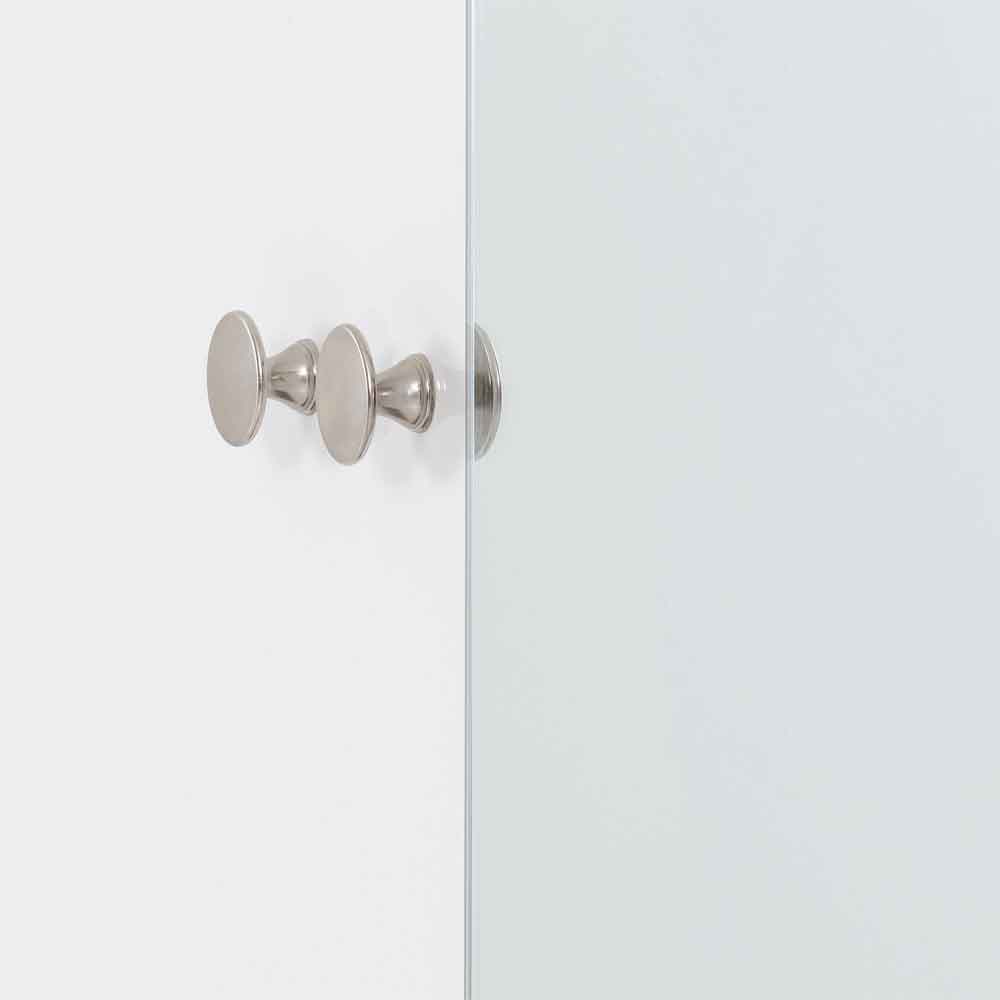 Delvian High Gloss Wardrobe With 2 Doors and 1 Drawer In White