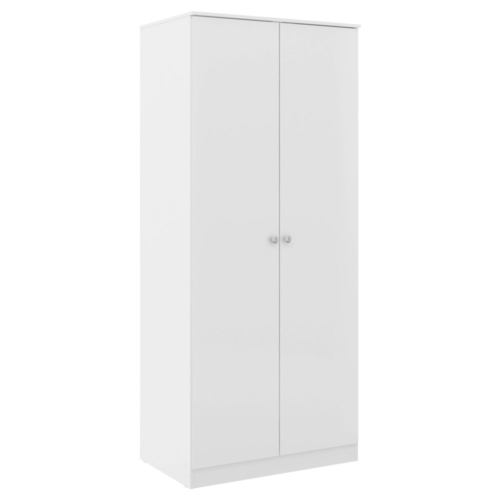 Delvian High Gloss Effect Wardrobe with 2 Doors in White