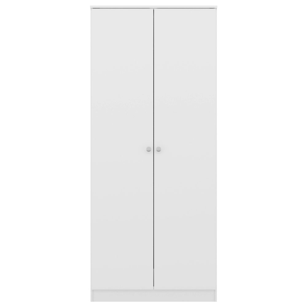 Delvian High Gloss Effect Wardrobe with 2 Doors in White