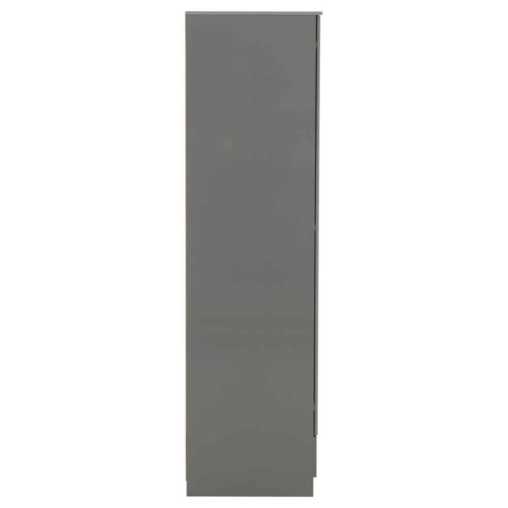 Delvian High Gloss Wardrobe With 4 Doors and 2 Drawers In Grey