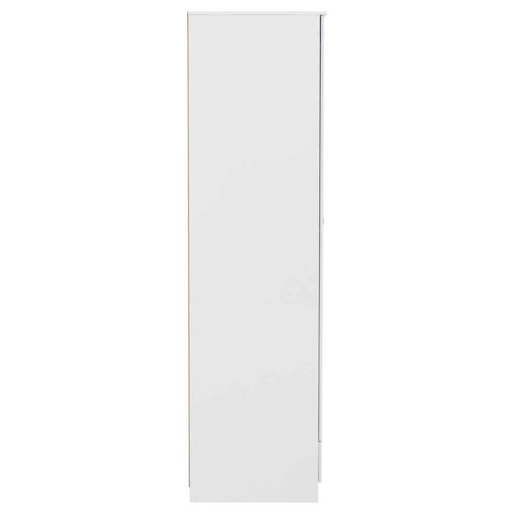 Delvian High Gloss Wardrobe With 4 Doors and 2 Drawers In White