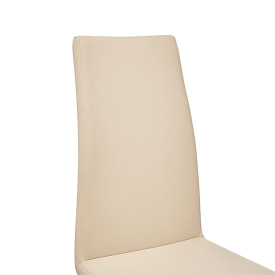 Demi Z Taupe Faux Leather Dining Chairs With Chrome Feet In Pair