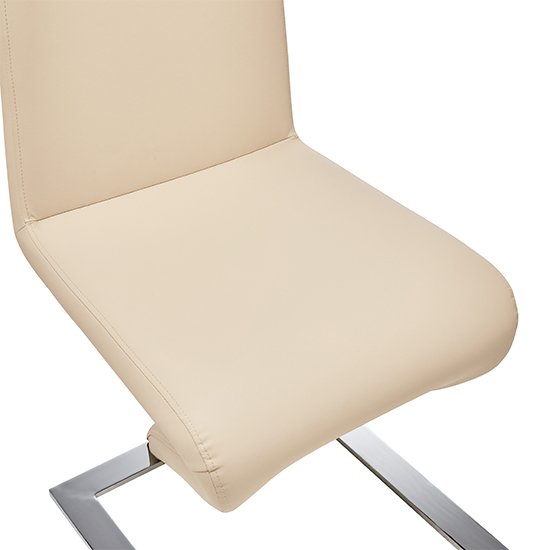 Demi Z Taupe Faux Leather Dining Chairs With Chrome Feet In Pair