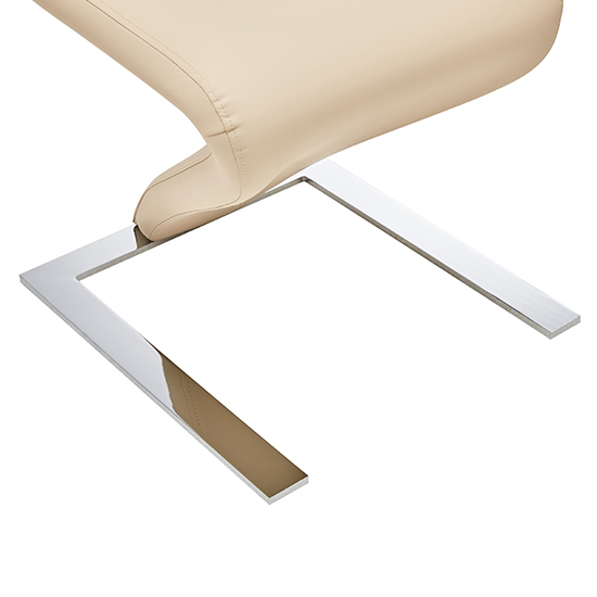 Demi Z Taupe Faux Leather Dining Chairs With Chrome Feet In Pair