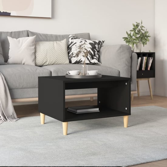 Product photograph of Demia Wooden Coffee Table With Undershelf In Black from Furniture in Fashion