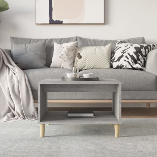 Demia Wooden Coffee Table With Undershelf In Grey Sonoma Oak