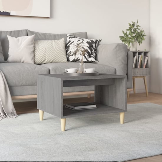 Product photograph of Demia Wooden Coffee Table With Undershelf In Grey Sonoma Oak from Furniture in Fashion