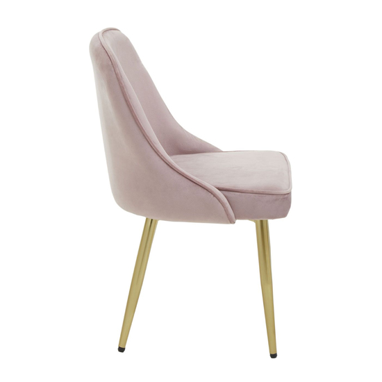 Demine Dusky Pink Velvet Dining Chairs In A Pair Furniture in Fashion
