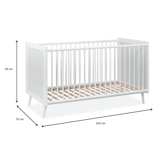 Denby Wooden Baby Cot In White Cane Effect_3