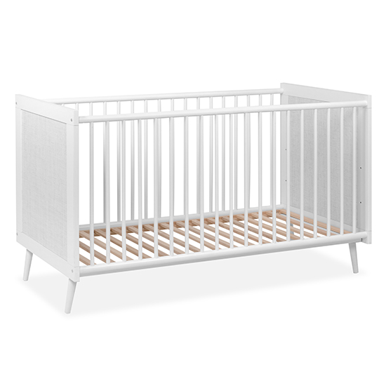 Denby Wooden Baby Cot In White Cane Effect_1