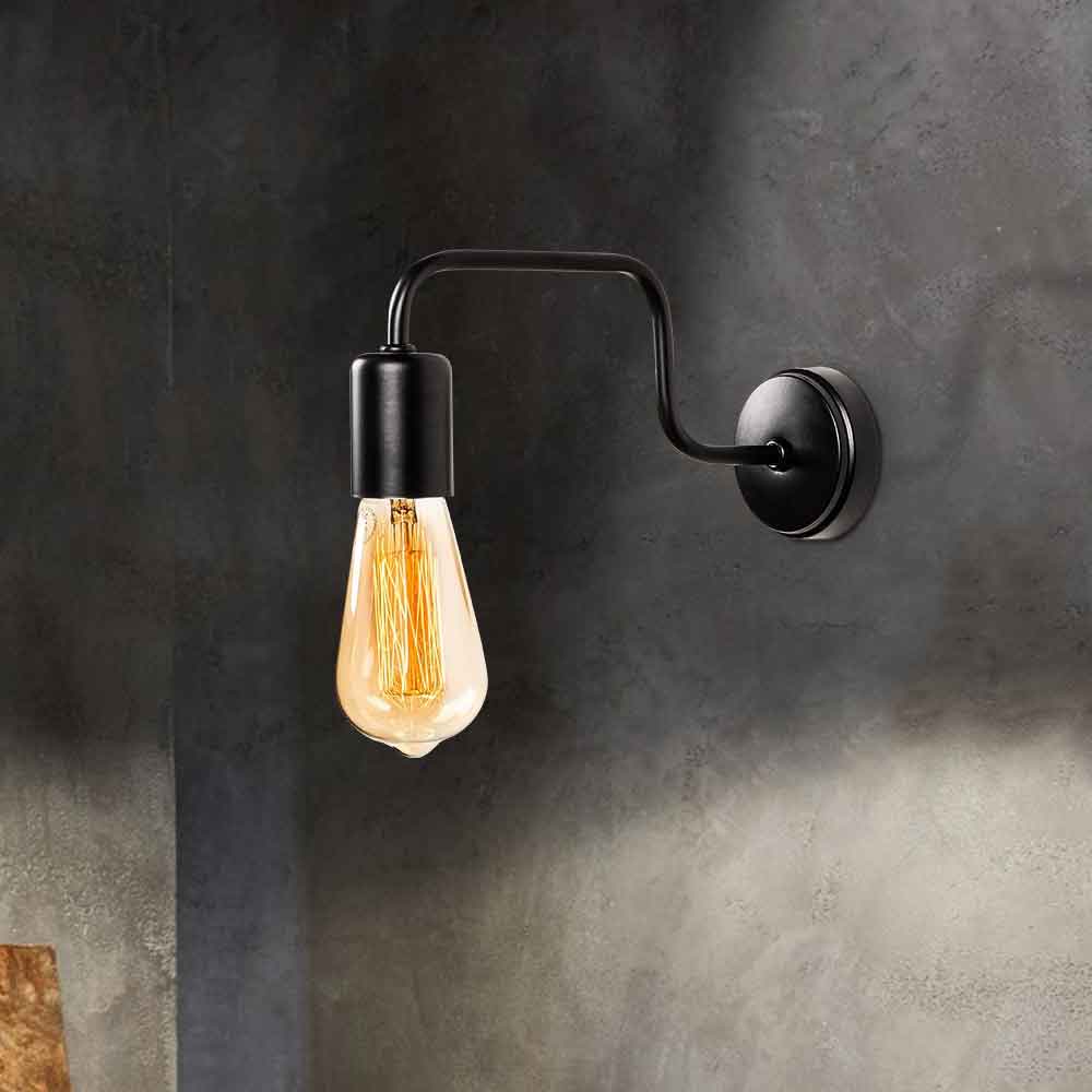 Denge Tapered Shape Metal Wall Lamp in Black